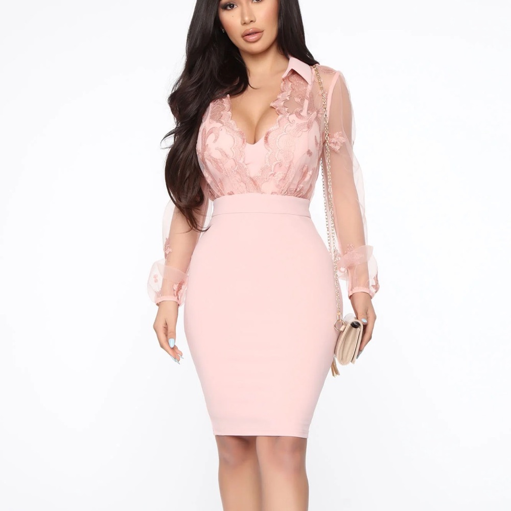Pink lace dress